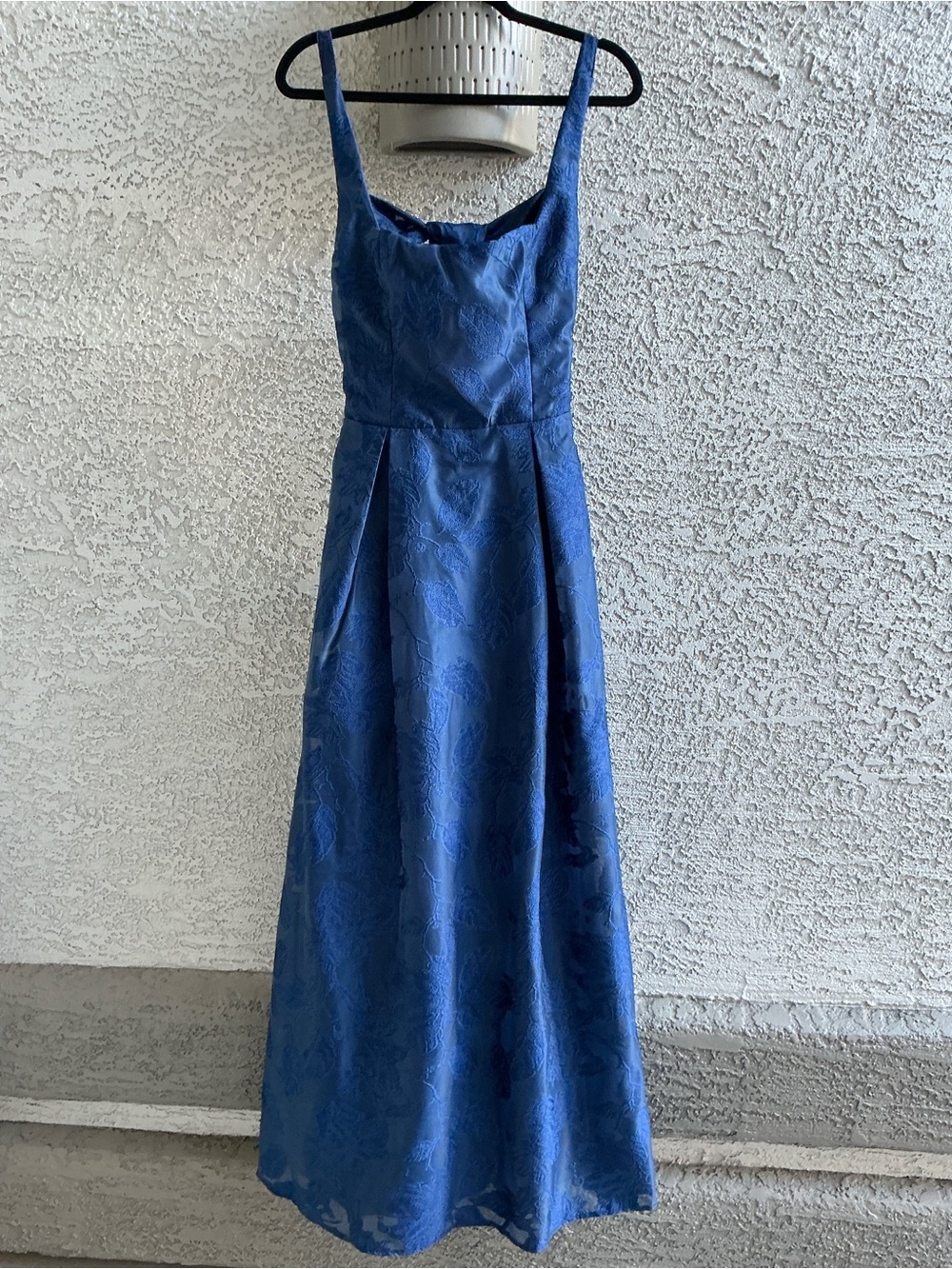NWT Lulu’s Perfected Aura Navy Jacquard Tie-Back Maxi Dress with Pockets Large - Picture 3 of 11